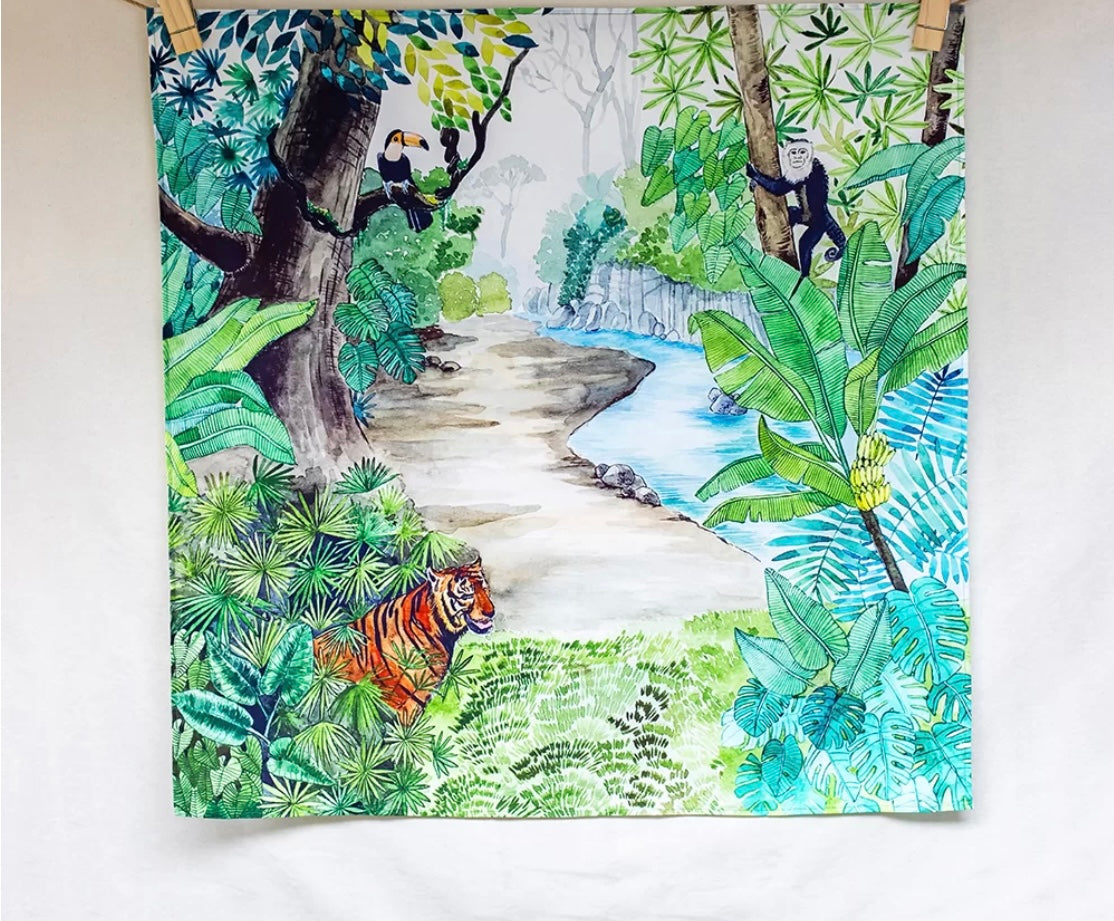 開放式遊戲場景絲巾 (70cm x 70cm)