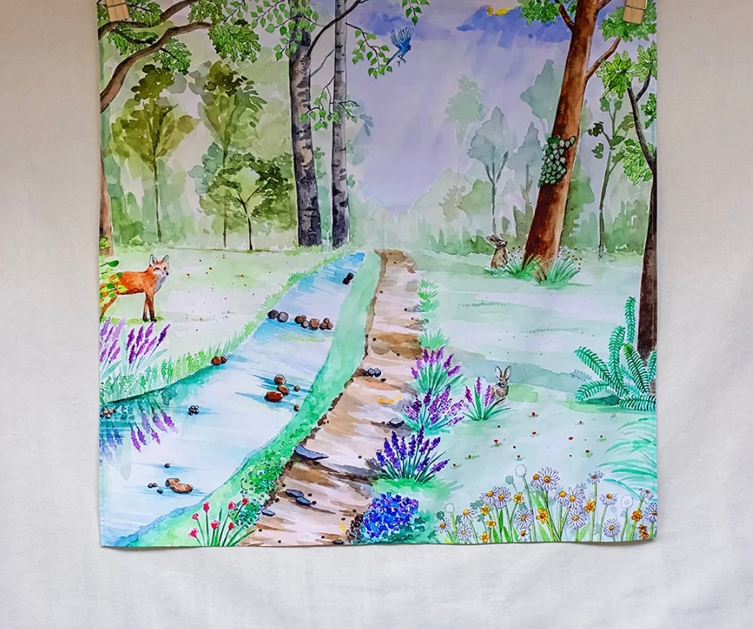 開放式遊戲場景絲巾 (70cm x 70cm)
